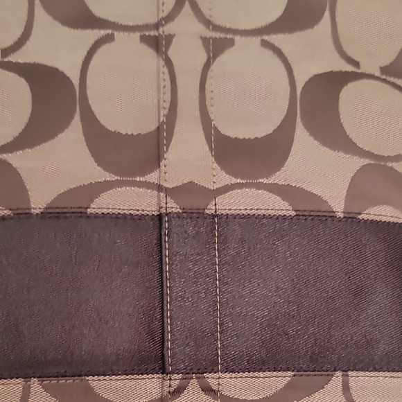 Coach Tan and Brown Signature Tote - Picture 3 of 10